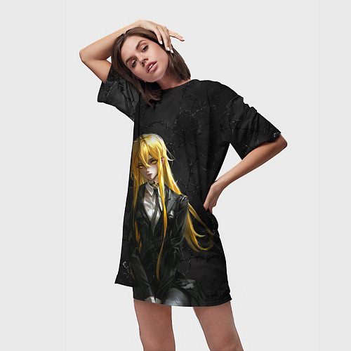 Женская длинная футболка Гидо - Ведьма и чудовище / 3D-принт – фото 3