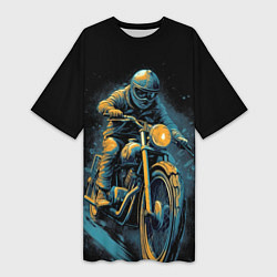 Женская длинная футболка Ночной мотокросс