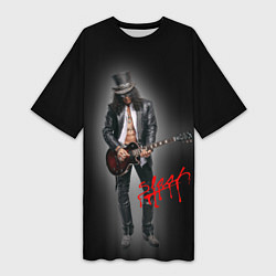 Женская длинная футболка Слэш музыкант группы Guns N Roses