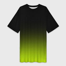 Женская длинная футболка Чёрно-салатовый градиент