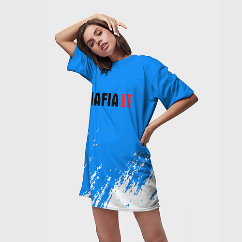 Женская длинная футболка Mafia мафия / 3D-принт – фото 3