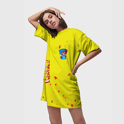 Женская длинная футболка Poppy Playtime Хагги Вагги монстр / 3D-принт – фото 3