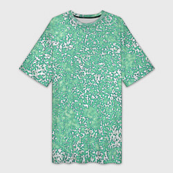 Футболка женская длинная Текстура изумрудный, цвет: 3D-принт