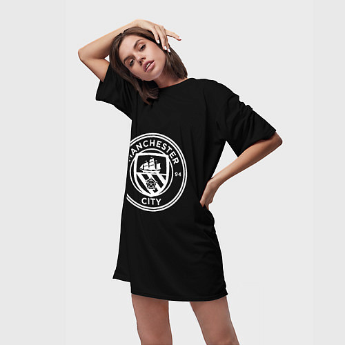 Женская длинная футболка Манчестер сити клуб / 3D-принт – фото 3