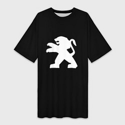 Футболка женская длинная Peugeot logo, цвет: 3D-принт