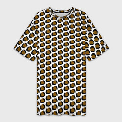 Футболка женская длинная Паттерн пятнышки, цвет: 3D-принт