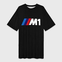 Футболка женская длинная BMW m1 logo, цвет: 3D-принт