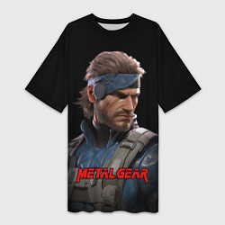 Футболка женская длинная Веном Снейк из игры Metal gear, цвет: 3D-принт