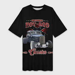 Футболка женская длинная Классический хотрод на базе автомобиля 30-х годов, цвет: 3D-принт