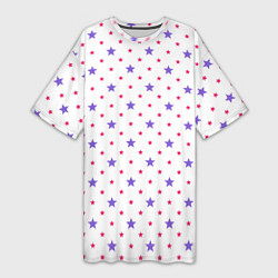 Футболка женская длинная Красивый узор звезды, цвет: 3D-принт