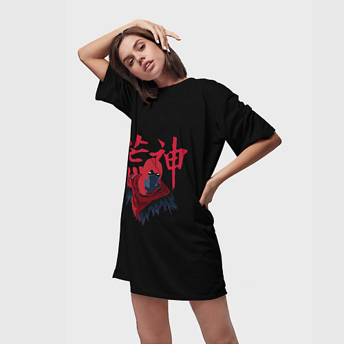 Женская длинная футболка Aragami logo ninja / 3D-принт – фото 3