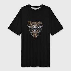 Футболка женская длинная Baldurs gate logo, цвет: 3D-принт