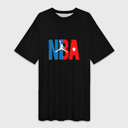 Футболка женская длинная NBA sport, цвет: 3D-принт
