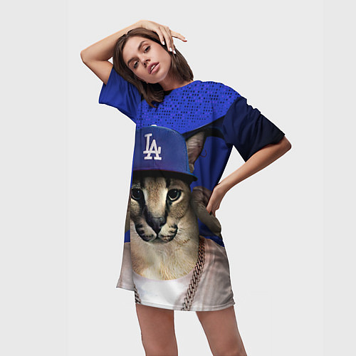 Женская длинная футболка Шлепа рэпер / 3D-принт – фото 3