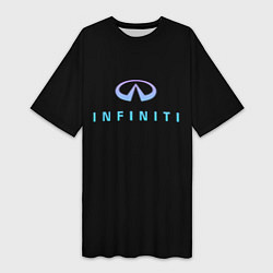 Футболка женская длинная Infiniti logo neon, цвет: 3D-принт