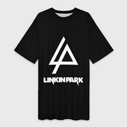 Футболка женская длинная Linkin park logo brend music, цвет: 3D-принт