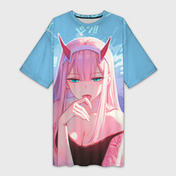 Женская длинная футболка Zero two аниме