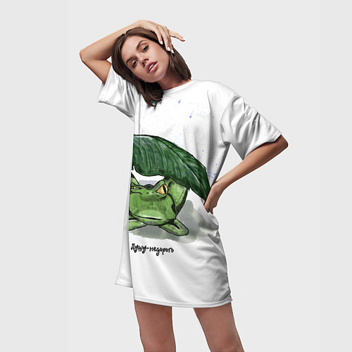 Женская длинная футболка Душу не дорого / 3D-принт – фото 3