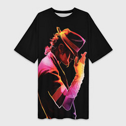 Женская длинная футболка Michael Jackson in the hat