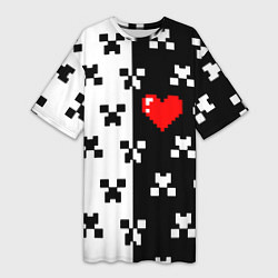 Футболка женская длинная Minecraft pattern love, цвет: 3D-принт