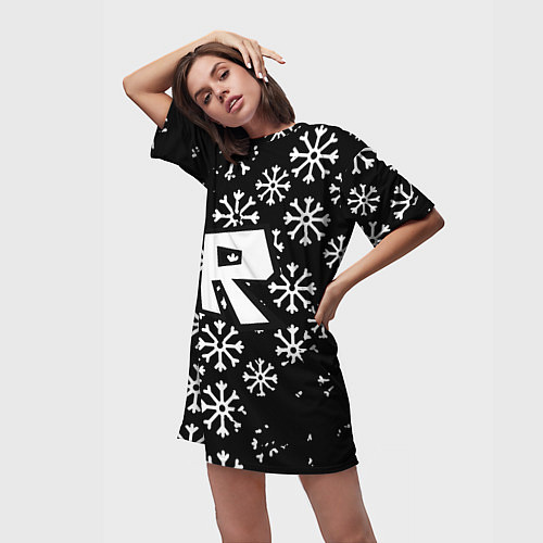 Женская длинная футболка Roblox winter / 3D-принт – фото 3