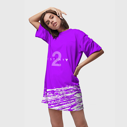 Женская длинная футболка Destiny онлайн игра краски / 3D-принт – фото 3