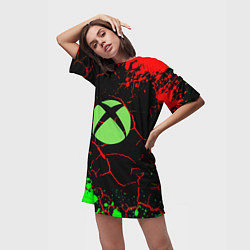 Футболка женская длинная Xbox game studio, цвет: 3D-принт — фото 2