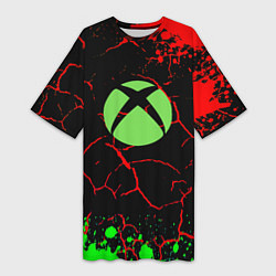 Футболка женская длинная Xbox game studio, цвет: 3D-принт