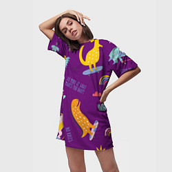 Футболка женская длинная No rules, цвет: 3D-принт — фото 2