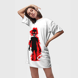 Футболка женская длинная Красный Зомби, цвет: 3D-принт — фото 2