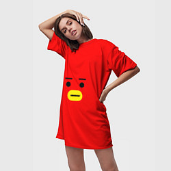 Футболка женская длинная BT21 Tata, цвет: 3D-принт — фото 2