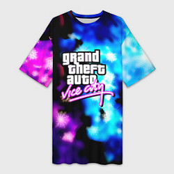 Футболка женская длинная Gta flame winter, цвет: 3D-принт