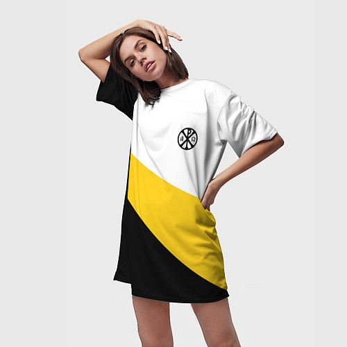 Женская длинная футболка Сокрушу пред ним врагов ег малая черная хризма Ник / 3D-принт – фото 3