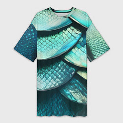 Женская длинная футболка Чешуя крупной рыбы
