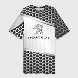 Футболка женская длинная Peugeot carbon metal, цвет: 3D-принт