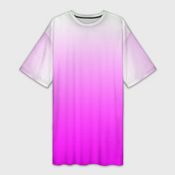 Футболка женская длинная Gradient color pink, цвет: 3D-принт