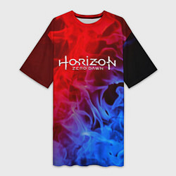 Футболка женская длинная Horizon zero dawn fire gradient, цвет: 3D-принт