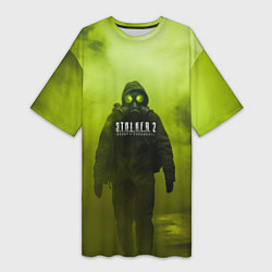 Футболка женская длинная Stalker кислотный туман, цвет: 3D-принт