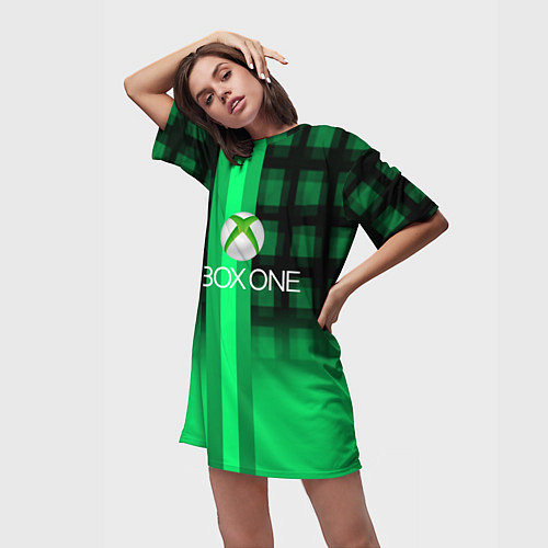 Женская длинная футболка Xbox game studio geometry / 3D-принт – фото 3