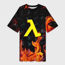 Футболка женская длинная Half life fere steel, цвет: 3D-принт