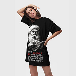 Футболка женская длинная Письмо Деду Морозу, цвет: 3D-принт — фото 2