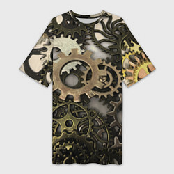 Футболка женская длинная Шестерёнка, цвет: 3D-принт