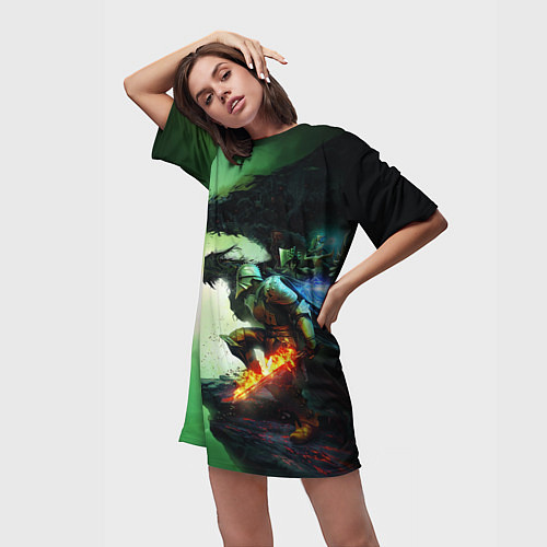 Женская длинная футболка Inquisition Dragon Age / 3D-принт – фото 3