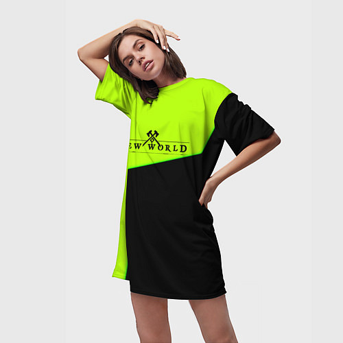 Женская длинная футболка New world geomerty / 3D-принт – фото 3