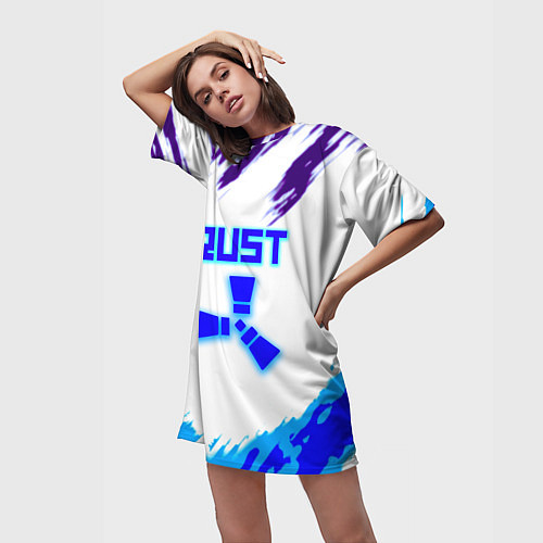 Женская длинная футболка Rust неоновые краски / 3D-принт – фото 3