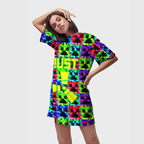 Женская длинная футболка Minecraft x rust / 3D-принт – фото 3