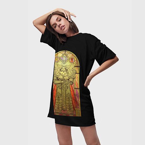 Женская длинная футболка Warhammer 40k - art / 3D-принт – фото 3