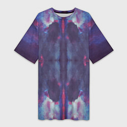 Футболка женская длинная Тай-дай космос, цвет: 3D-принт