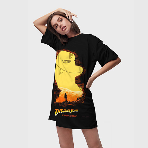 Женская длинная футболка Indiana Jones and the Great Circle / 3D-принт – фото 3