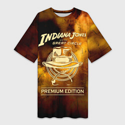 Футболка женская длинная Indiana Jones and the Great Circle, цвет: 3D-принт